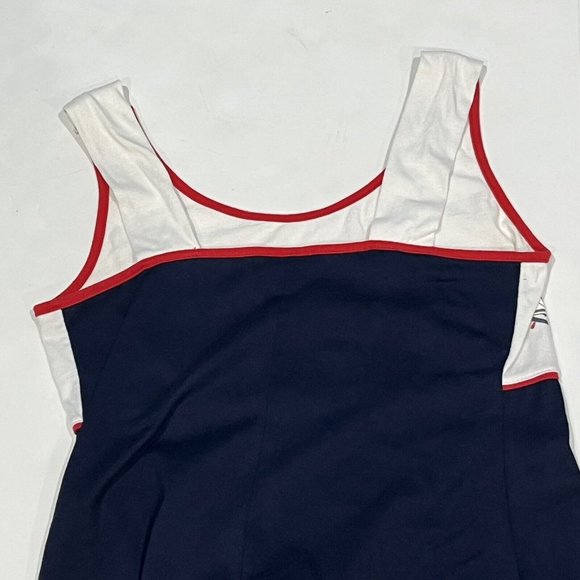 Vintage Cancun Mexico Nautical Red White Blue Sailboat Dress Women Size Medium - Picture 6 of 11
